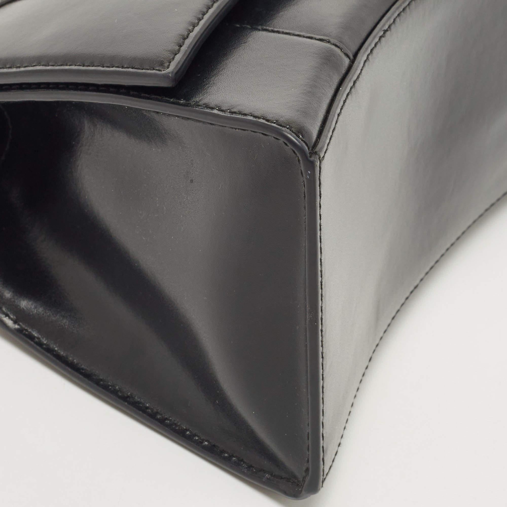 Balenciaga Black Leather Small Hourglass Top Handle Bag 9