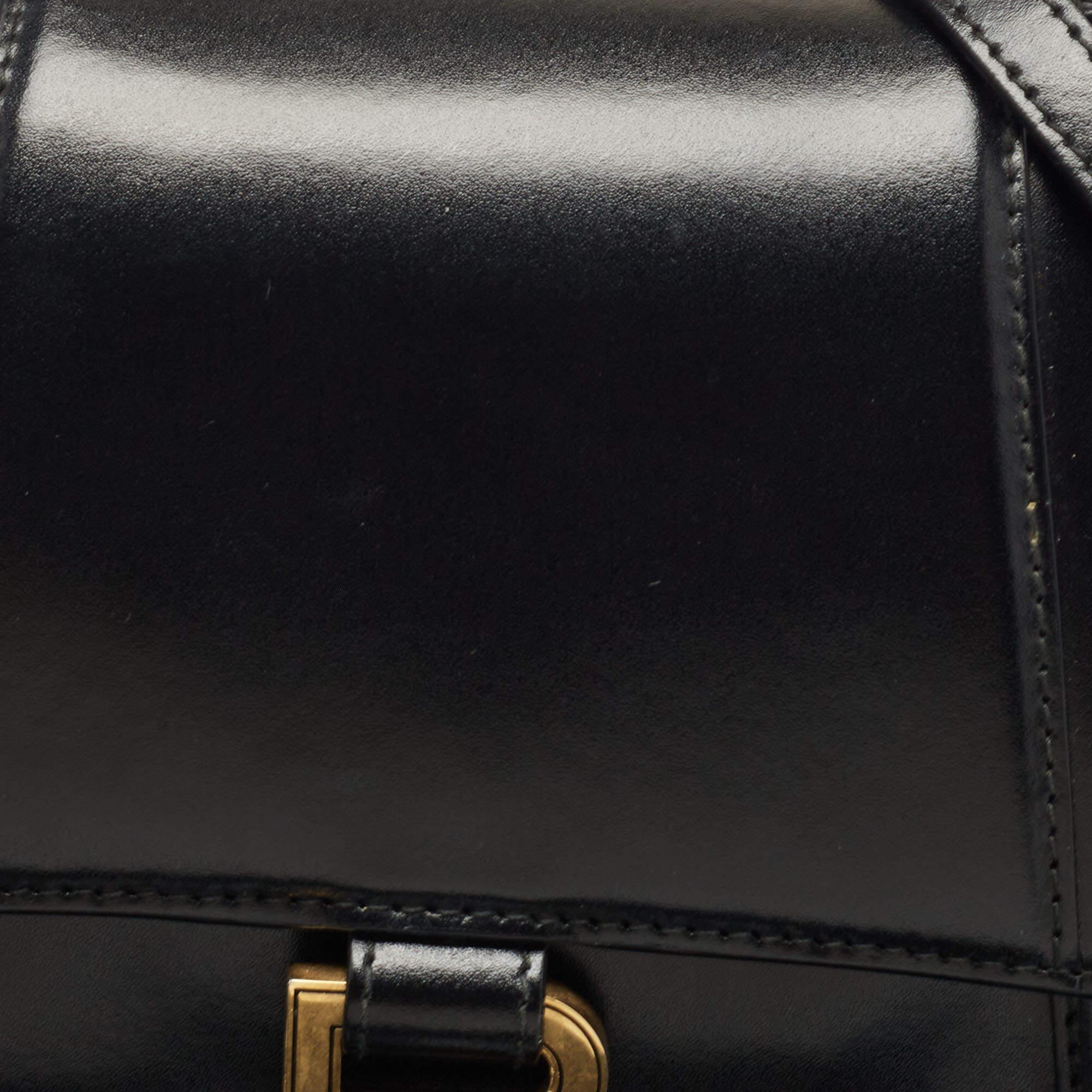 Balenciaga Black Leather Small Hourglass Top Handle Bag 2