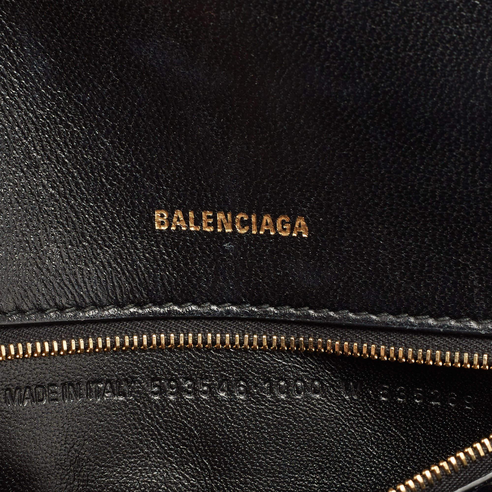Balenciaga Black Leather Small Hourglass Top Handle Bag 3