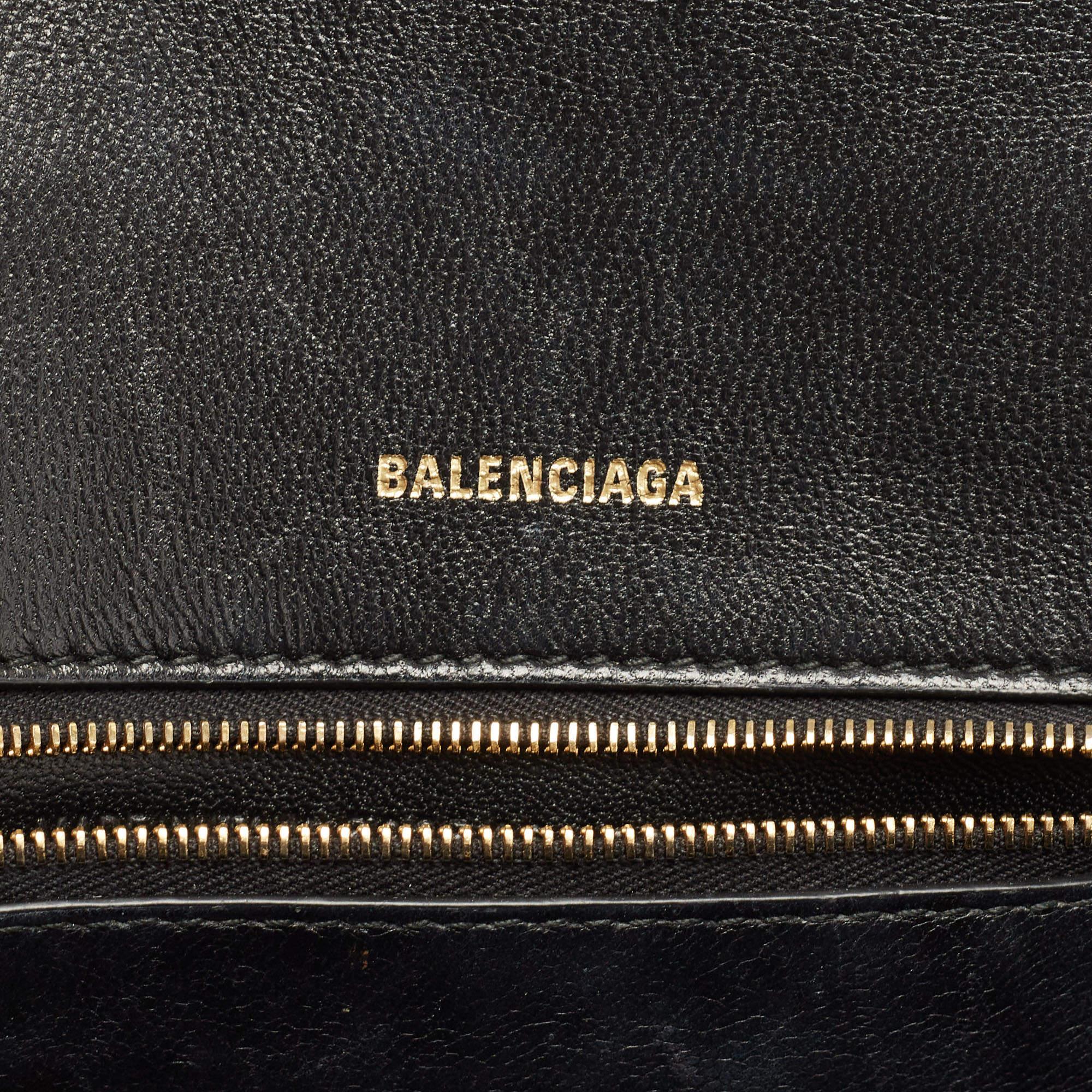 Balenciaga Black Leather Small Hourglass Top Handle Bag 5
