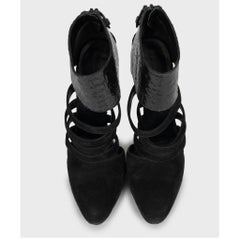 Balenciaga Black Leather & Suede Ankle Boots Size 40