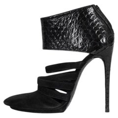Balenciaga Black Leather & Suede Ankle Boots Size 40
