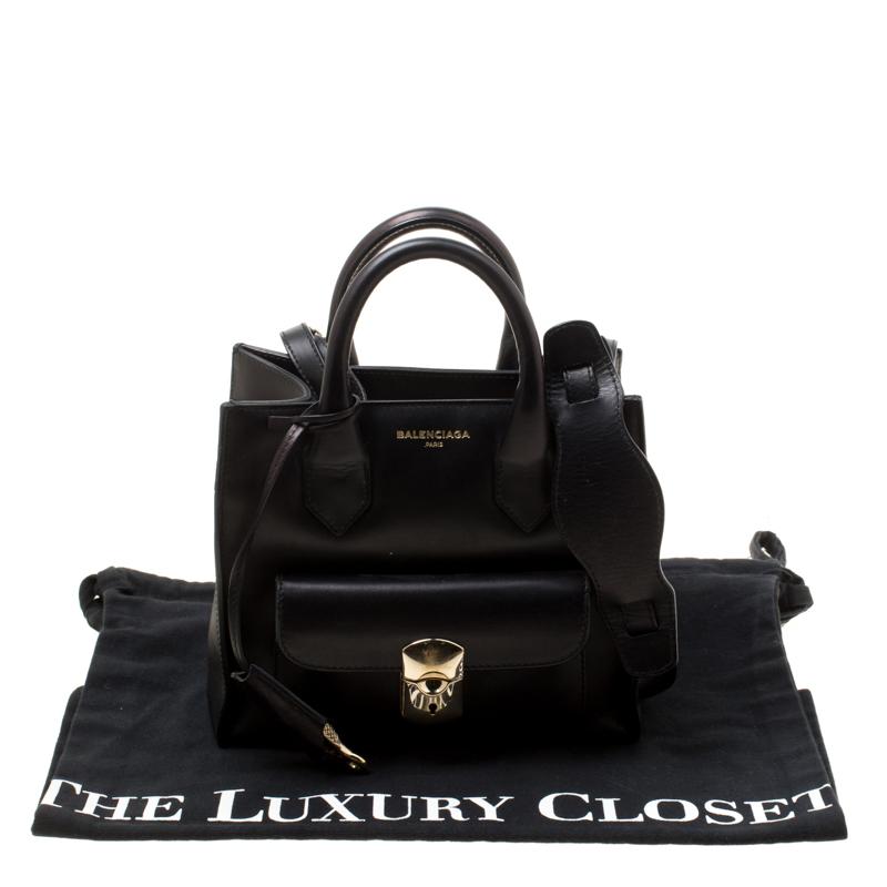Balenciaga Black Leather Top Handle Bag 8