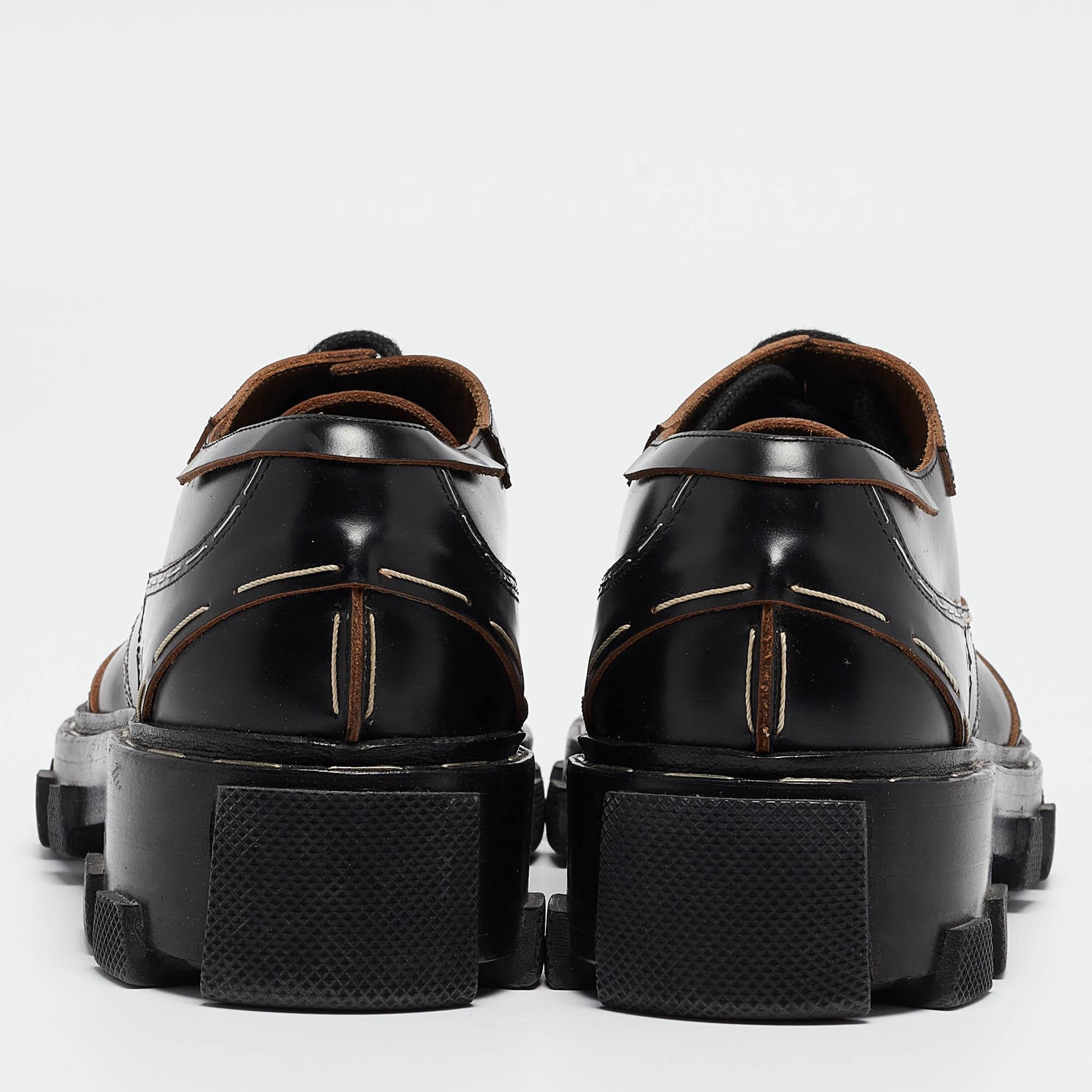Balenciaga Black Leather Topstitch Derby Size 36 1
