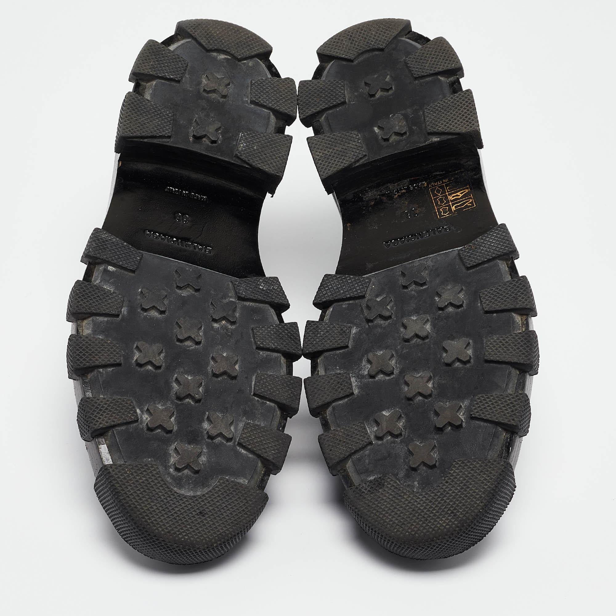 Balenciaga Black Leather Topstitch Derby Size 36 2