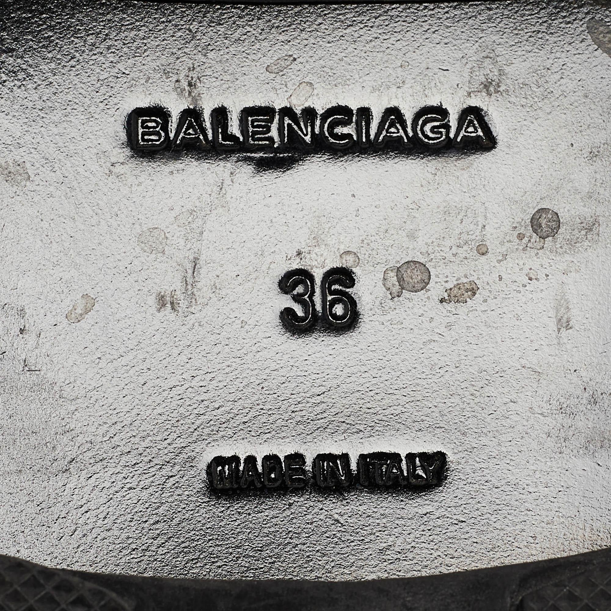 Balenciaga Black Leather Topstitch Derby Size 36 4
