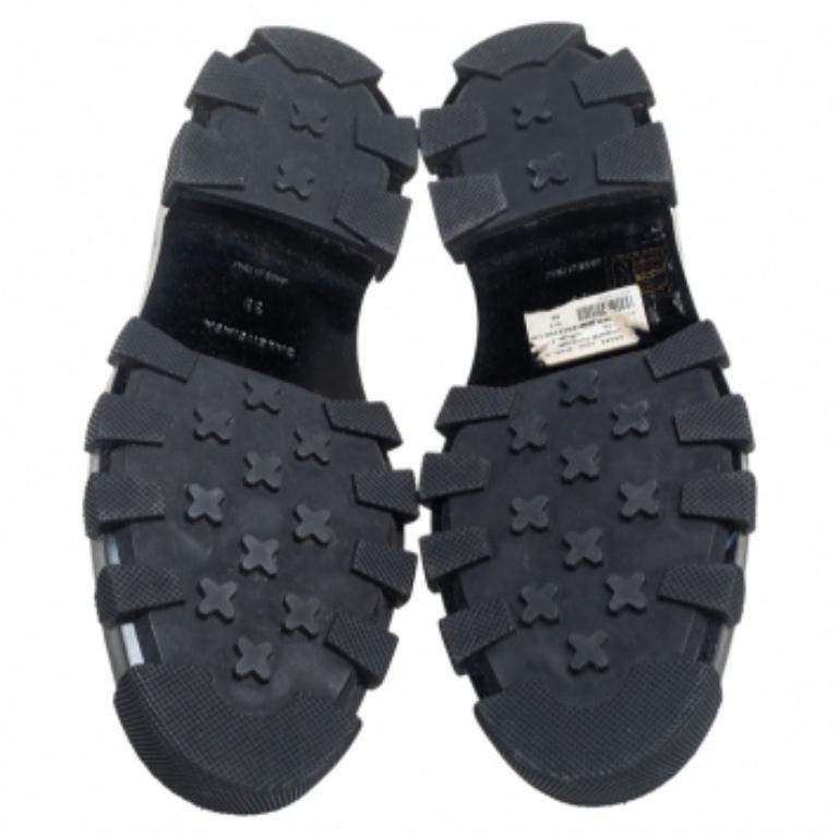 Noir Balenciaga Derby à plateforme en cuir noir avec surpiqûres Taille 38 en vente