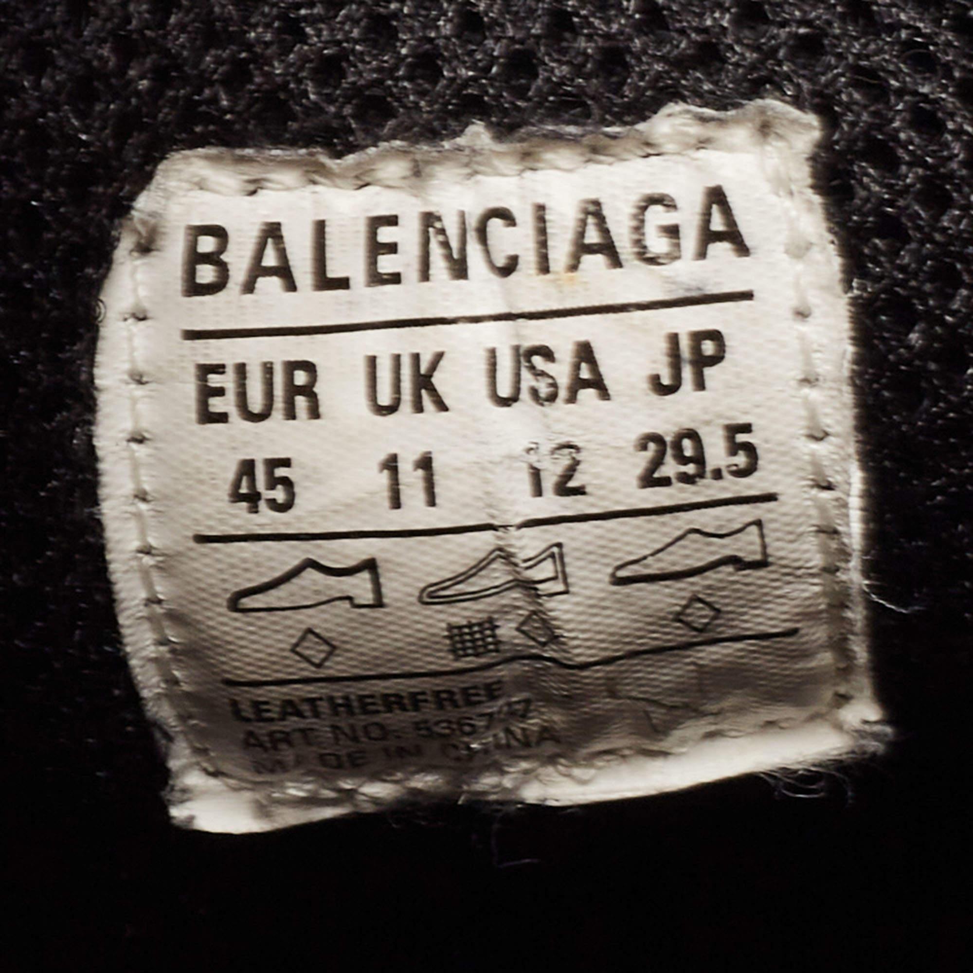Balenciaga Black Leather Triple S Sneakers Size 45 2