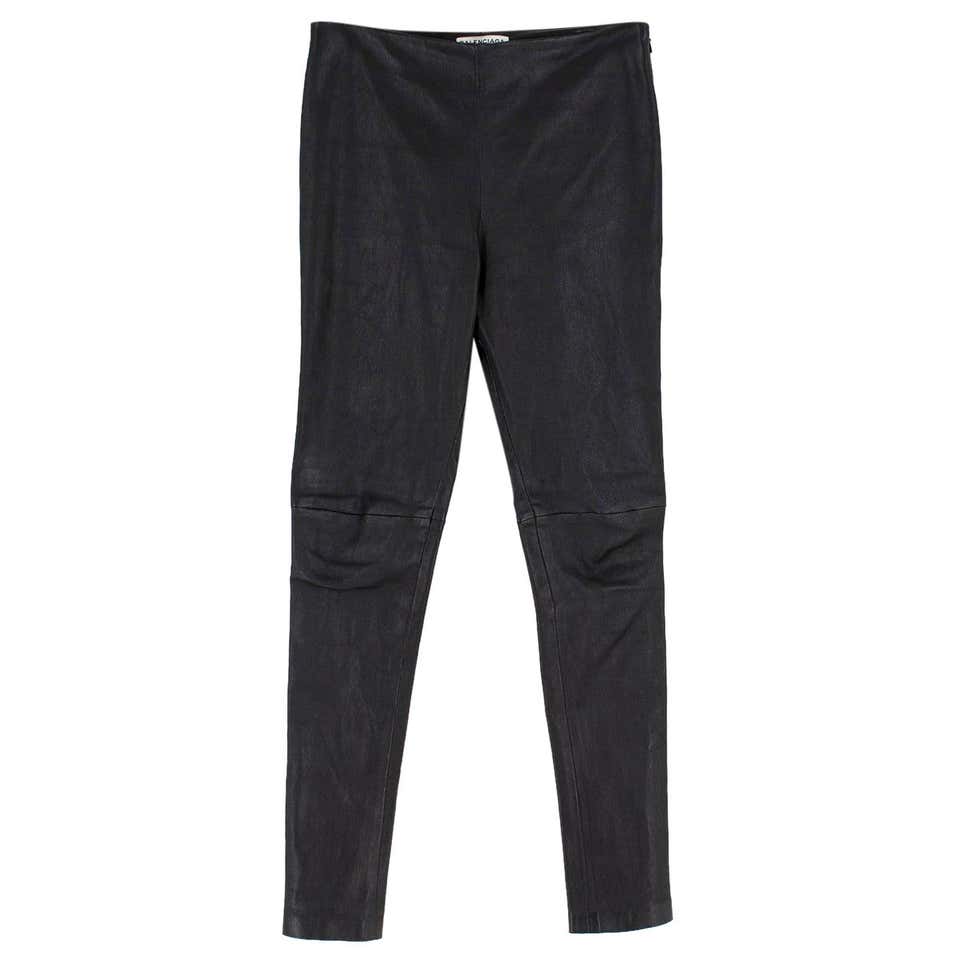 Balenciaga Black Leather Trousers 34 For Sale at 1stDibs | balenciaga ...
