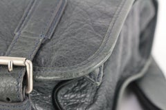 Balenciaga Black Leather Utility Messenger Reporter City Arena Flap 31bl54s