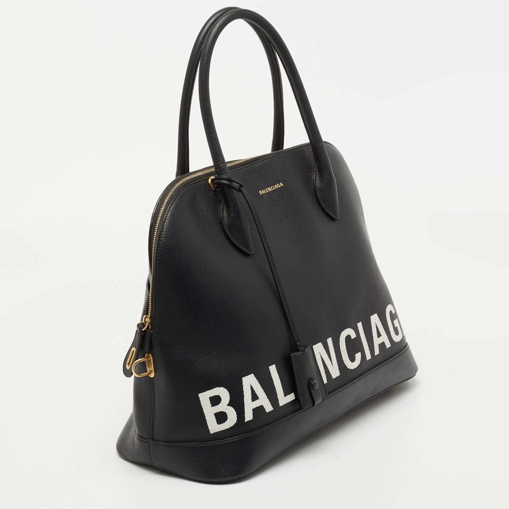 Women's Balenciaga Black Leather Ville Satchel