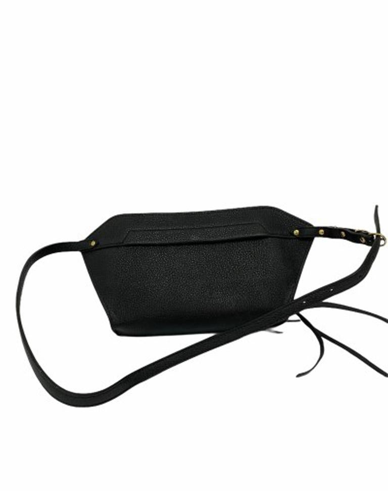 Balenciaga Black Leather Waist Bag  1