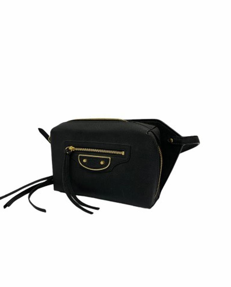 Balenciaga Black Leather Waist Bag  2