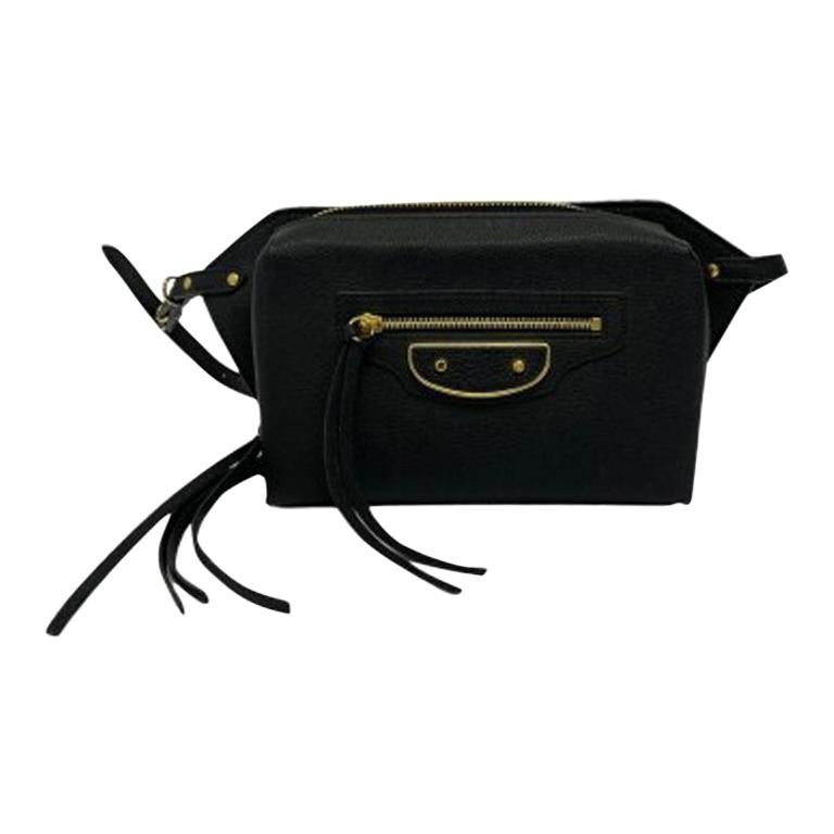 Balenciaga Black Leather Waist Bag 