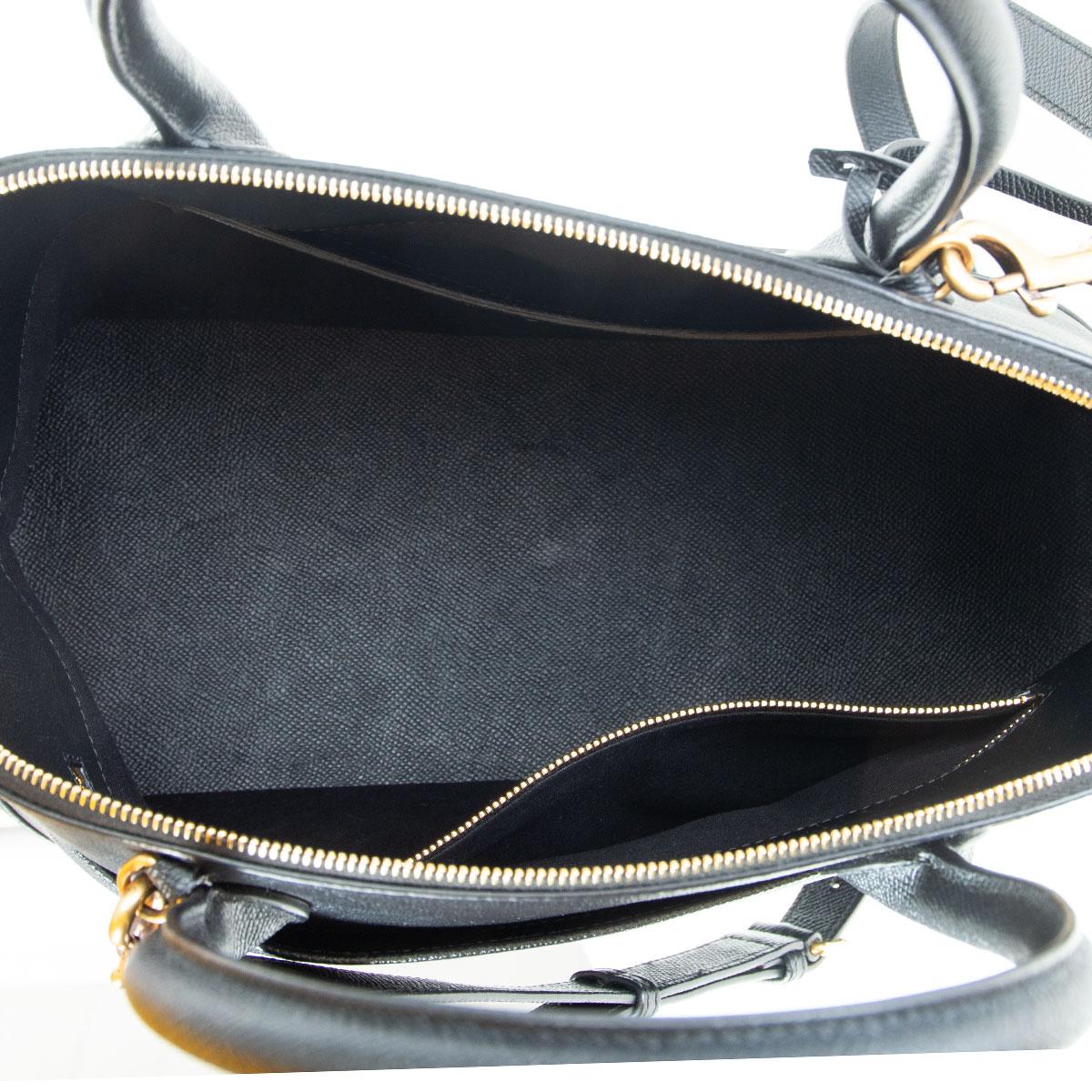 black with studs medium top zip handle bag
