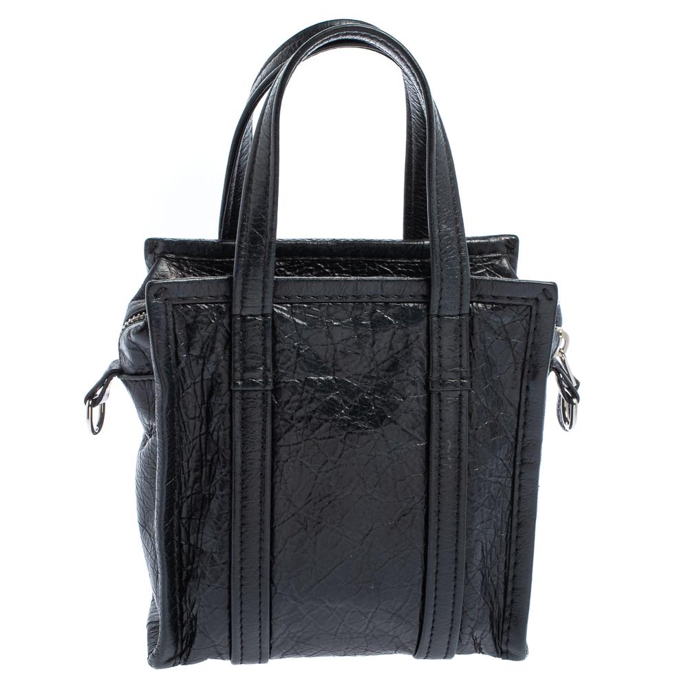 Balenciaga Black Leather XS Bazar Shopper Tote In Good Condition In Dubai, Al Qouz 2