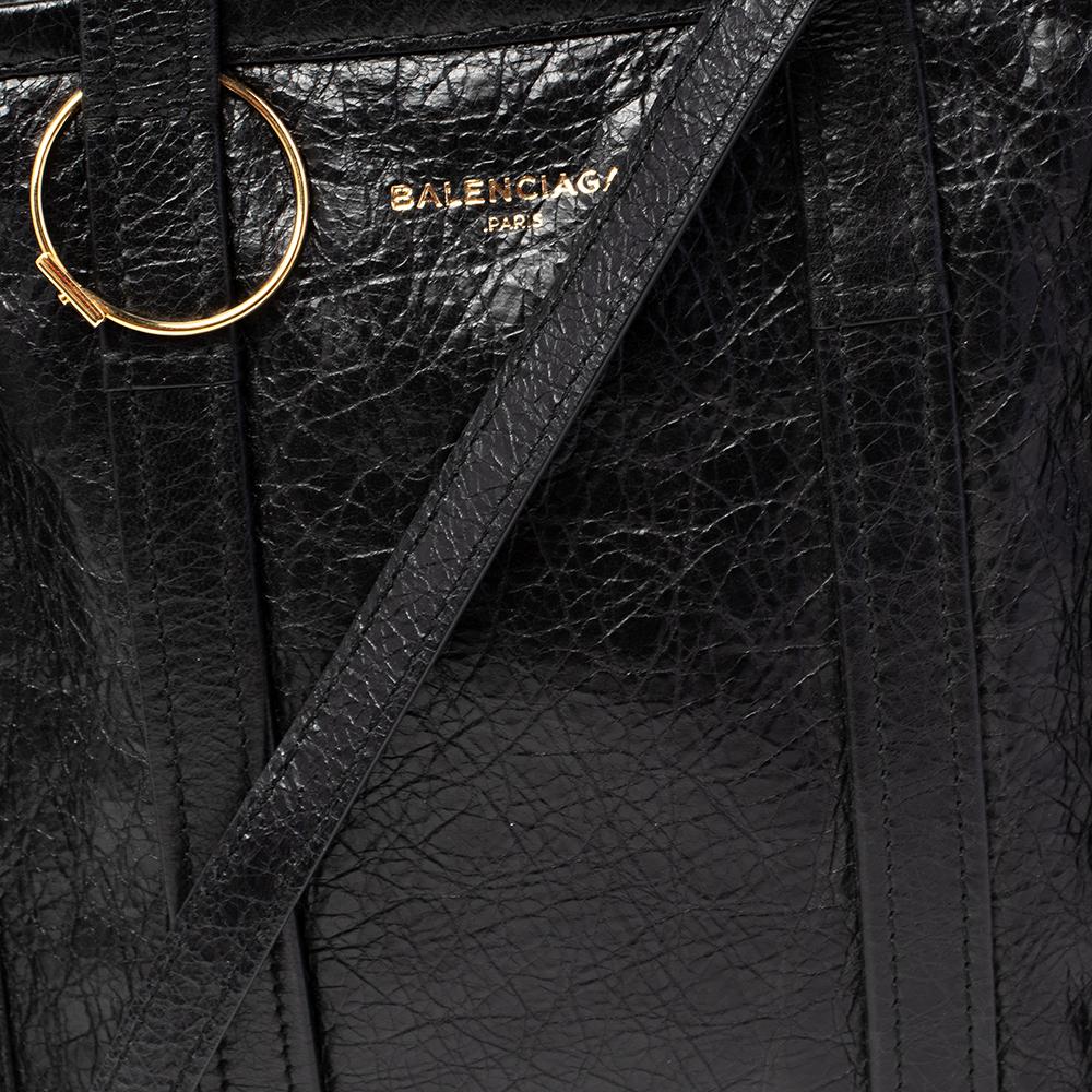 Women's Balenciaga Black Leather XS Bazar Shopper Tote