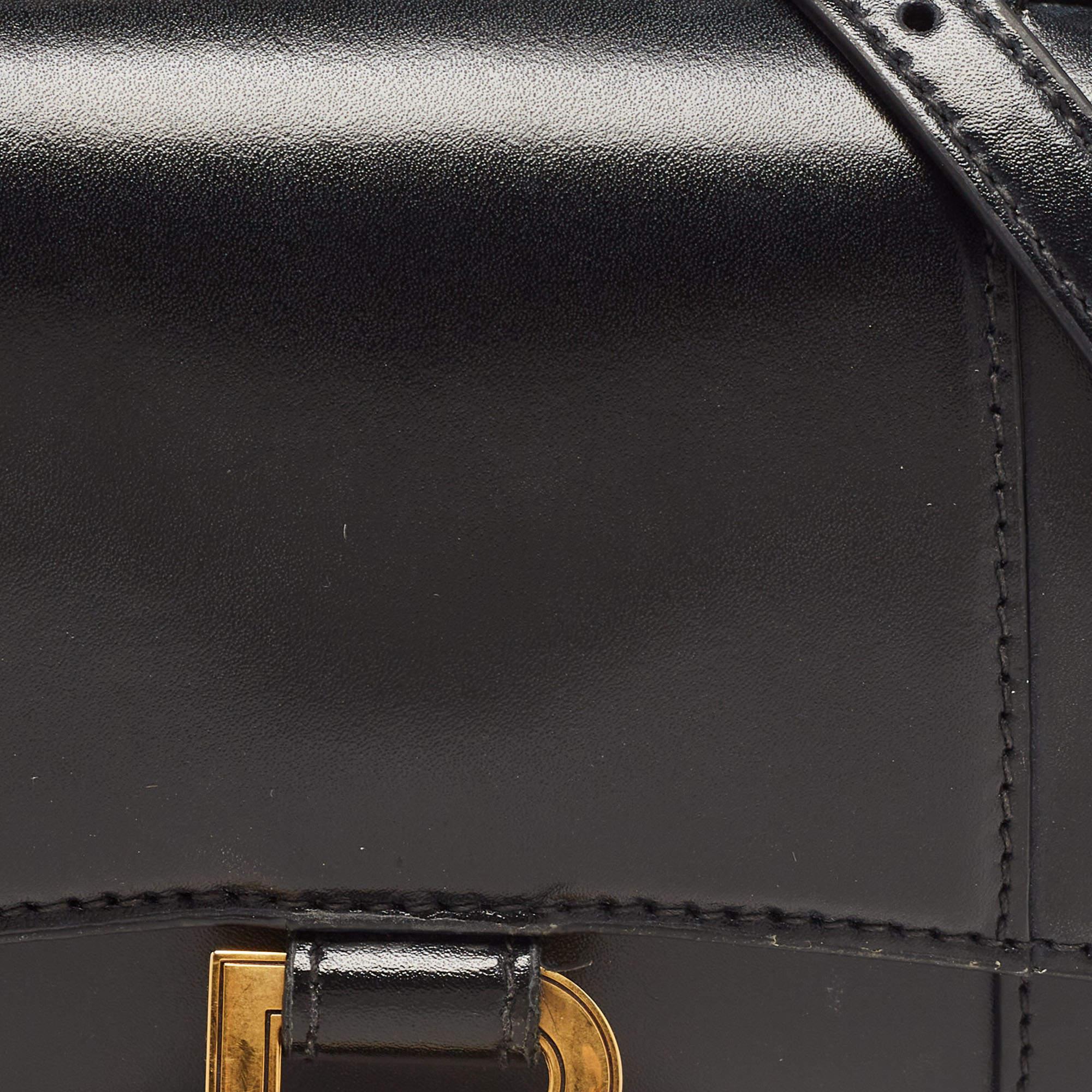 Balenciaga Black Leather XS Hourglass Top Handle Bag 4