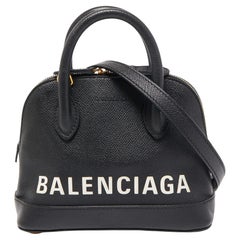 Used Balenciaga Black Leather XXS Ville Satchel