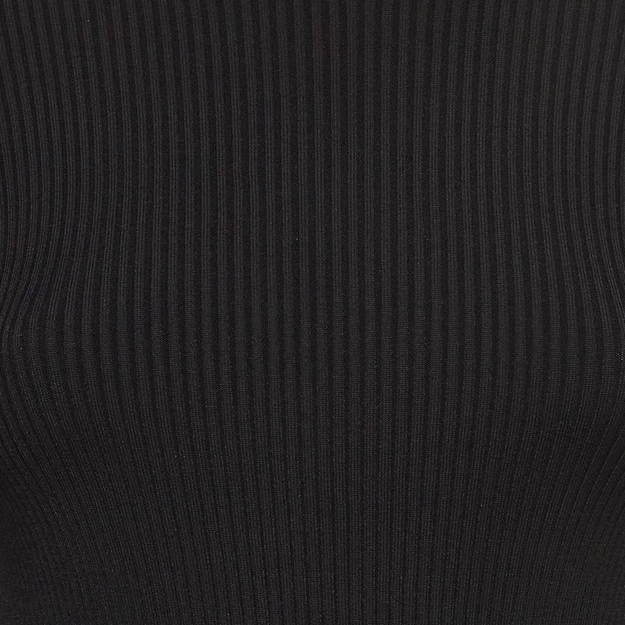 Noir Balenciaga haut col ras du cou en tricot à appliques logo noires S