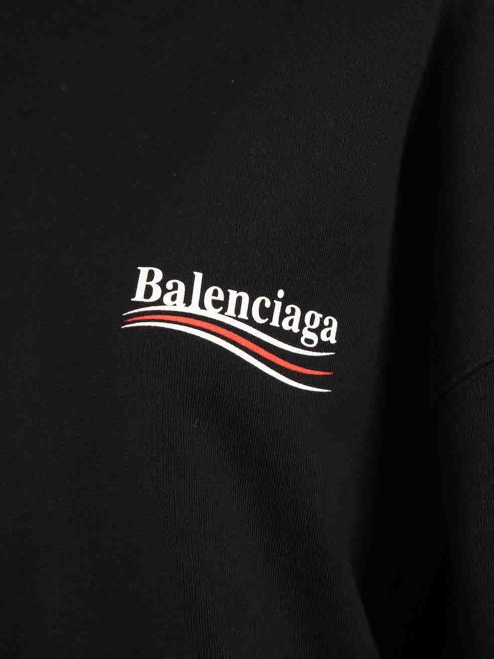 Women's Balenciaga Black Logo Detail Oversized Hoodie Size XS