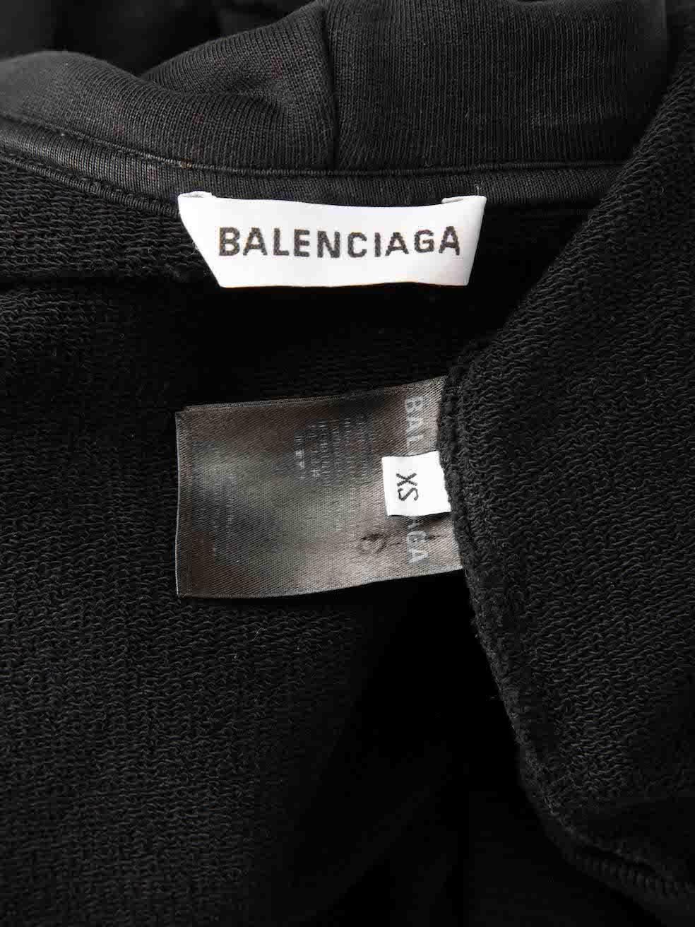 Balenciaga Black Logo Detail Oversized Hoodie Size XS 1