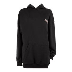 Balenciaga Black Logo Detail Oversized Hoodie Size XS Balenciaga Black Logo Detail Oversized Hoodie Size XS