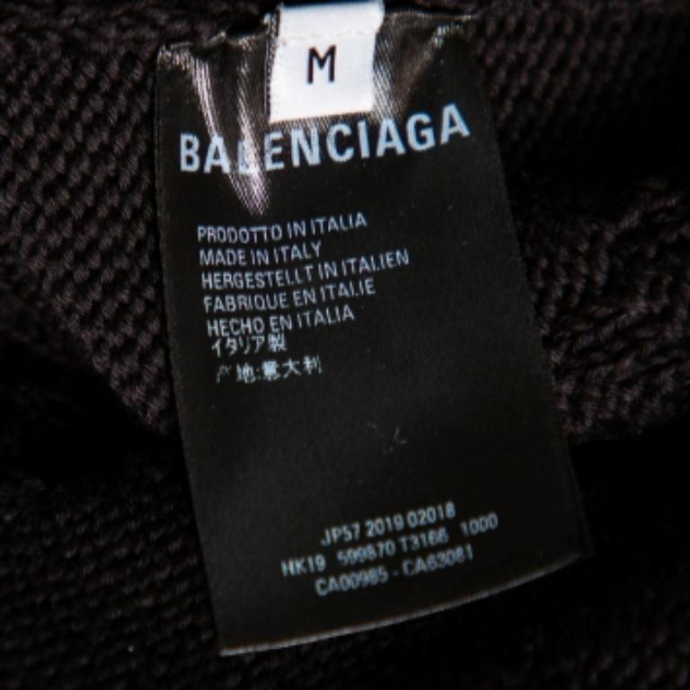Balenciaga Jersey oversize de algodón jacquard con logotipo negro M en Bueno estado para la venta en Dubai, Al Qouz 2