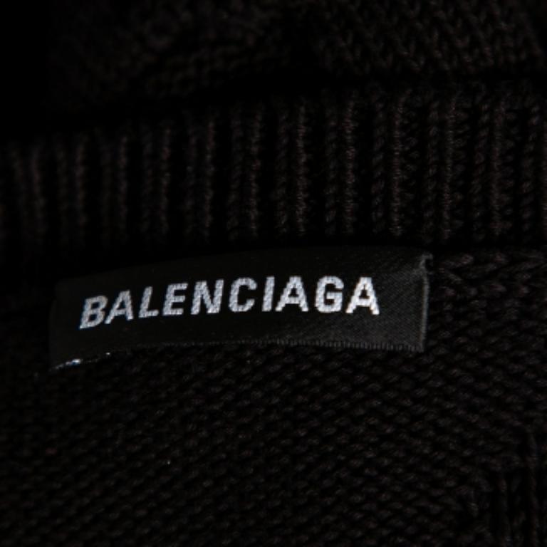 Balenciaga Jersey oversize de algodón jacquard con logotipo negro M en venta 2