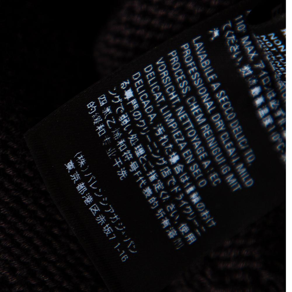 Balenciaga Black Logo Jacquard Cotton Oversized Sweater M For Sale 1