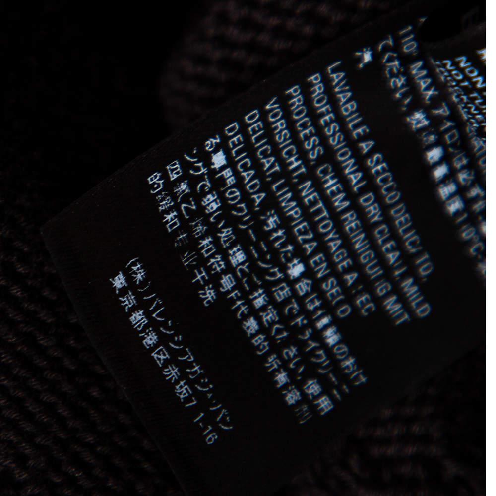 Balenciaga Black Logo Jacquard Cotton Oversized Sweater M For Sale 3