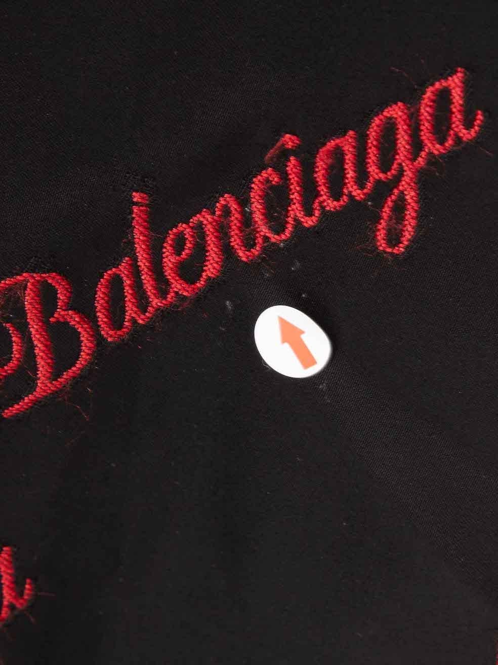 Balenciaga Black Logo Jacquard Wide Leg Trousers Taille S en vente 2