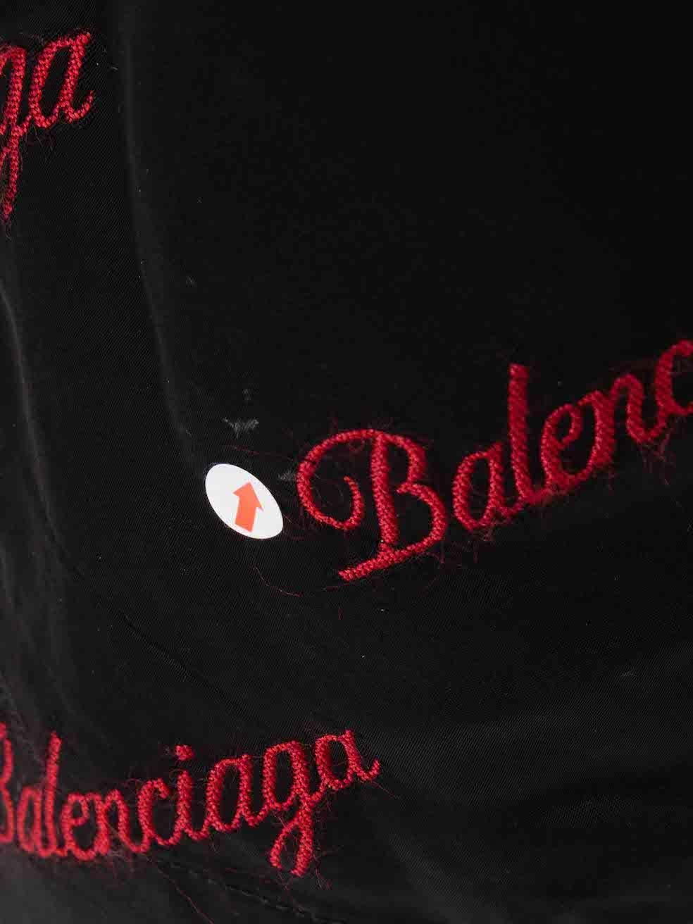 Balenciaga Black Logo Jacquard Wide Leg Trousers Taille S en vente 4