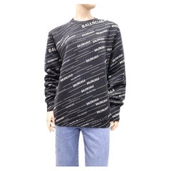 Balenciaga Black Logo Patterned  Sweater Size Small