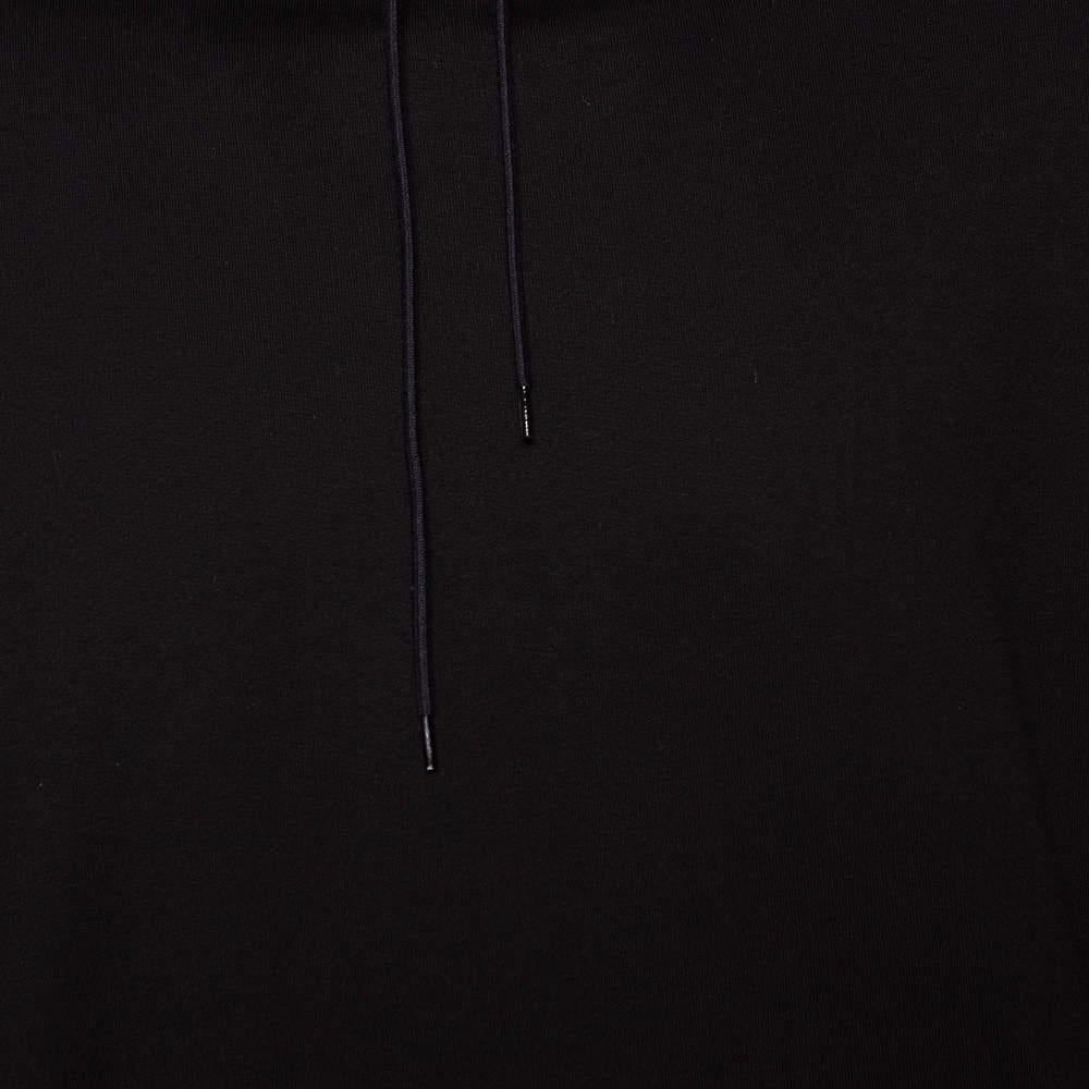 Men's Balenciaga Black Logo Printed Cotton Oversized Hoodie S
