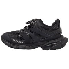 Balenciaga Schwarz Mesh und Kunstleder Track Low Top Turnschuhe Größe 38