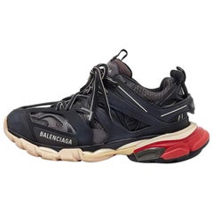 Balenciaga Black Mesh and Faux Leather Track Sneakers Size 40