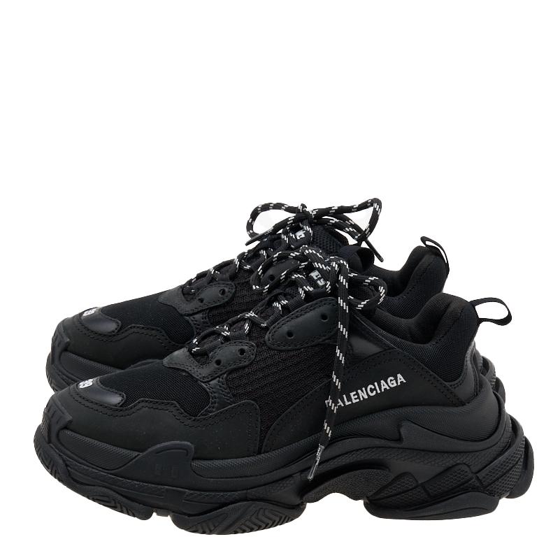 Balenciaga triple s black used cheap