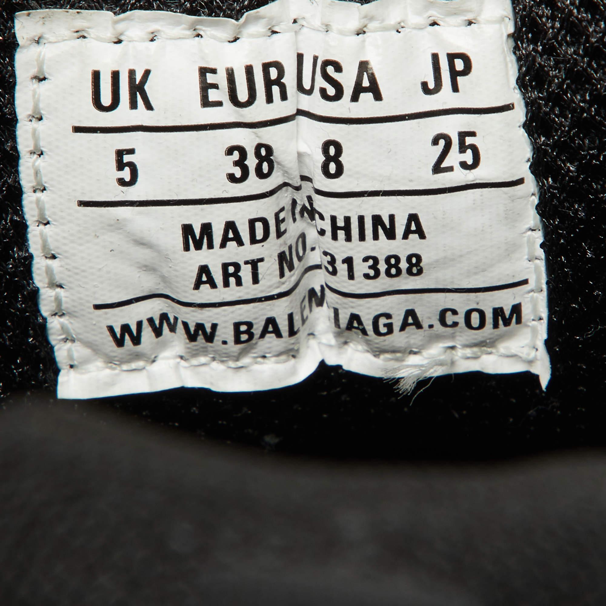 Women's Balenciaga Black Mesh Nubuck and Nubuck Triple S Sneakers Size 38 For Sale