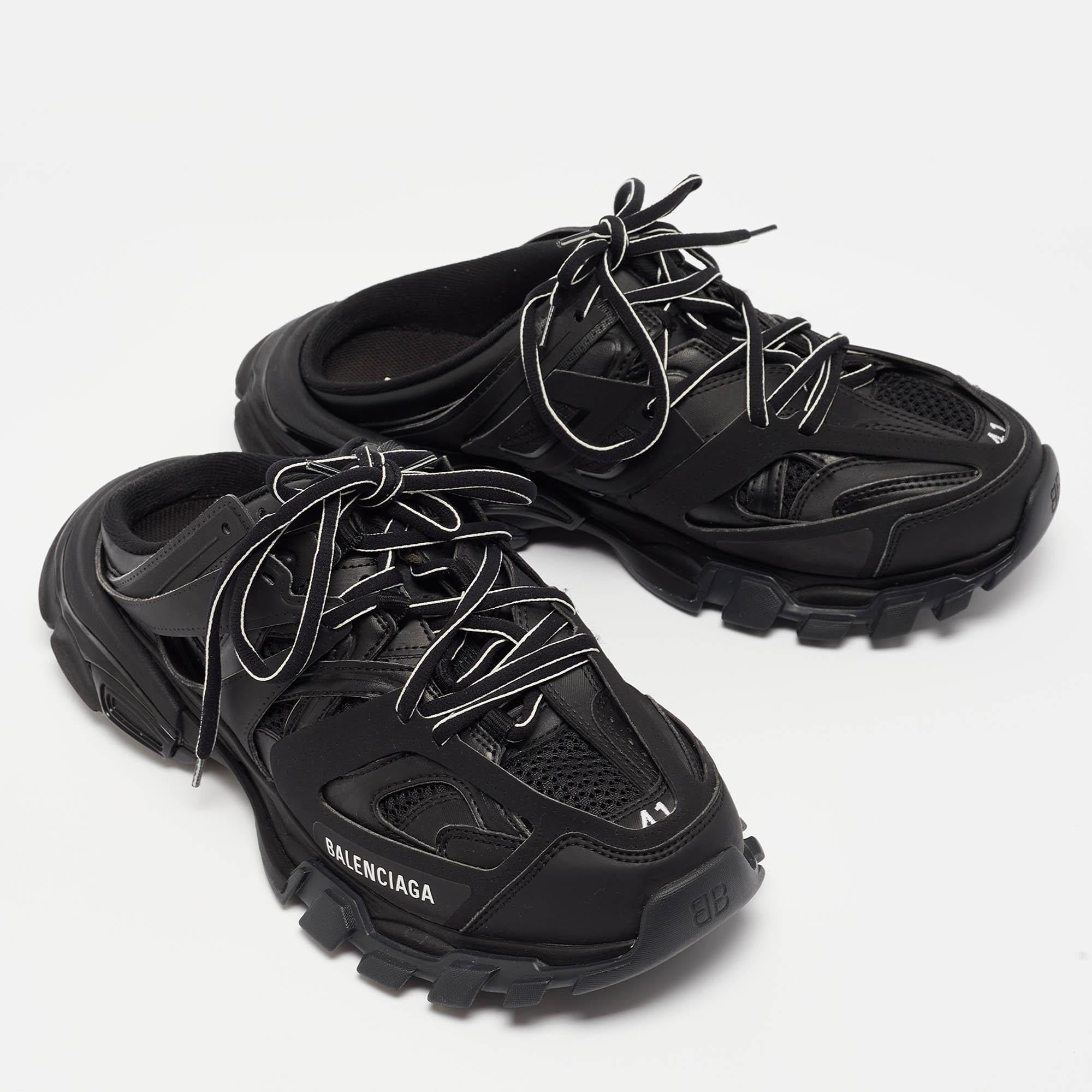 Men's Balenciaga Black Mesh Track Mule Sneakers Size 41