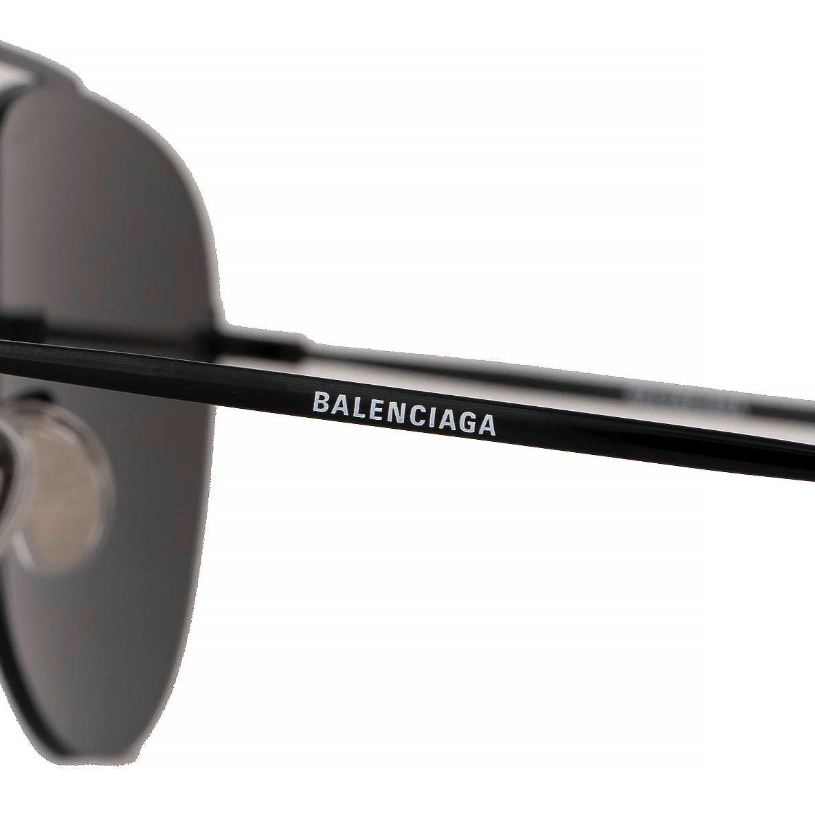 Black BALENCIAGA black metal LOGO LENSE AVIATOR Sunglasses BB0013S