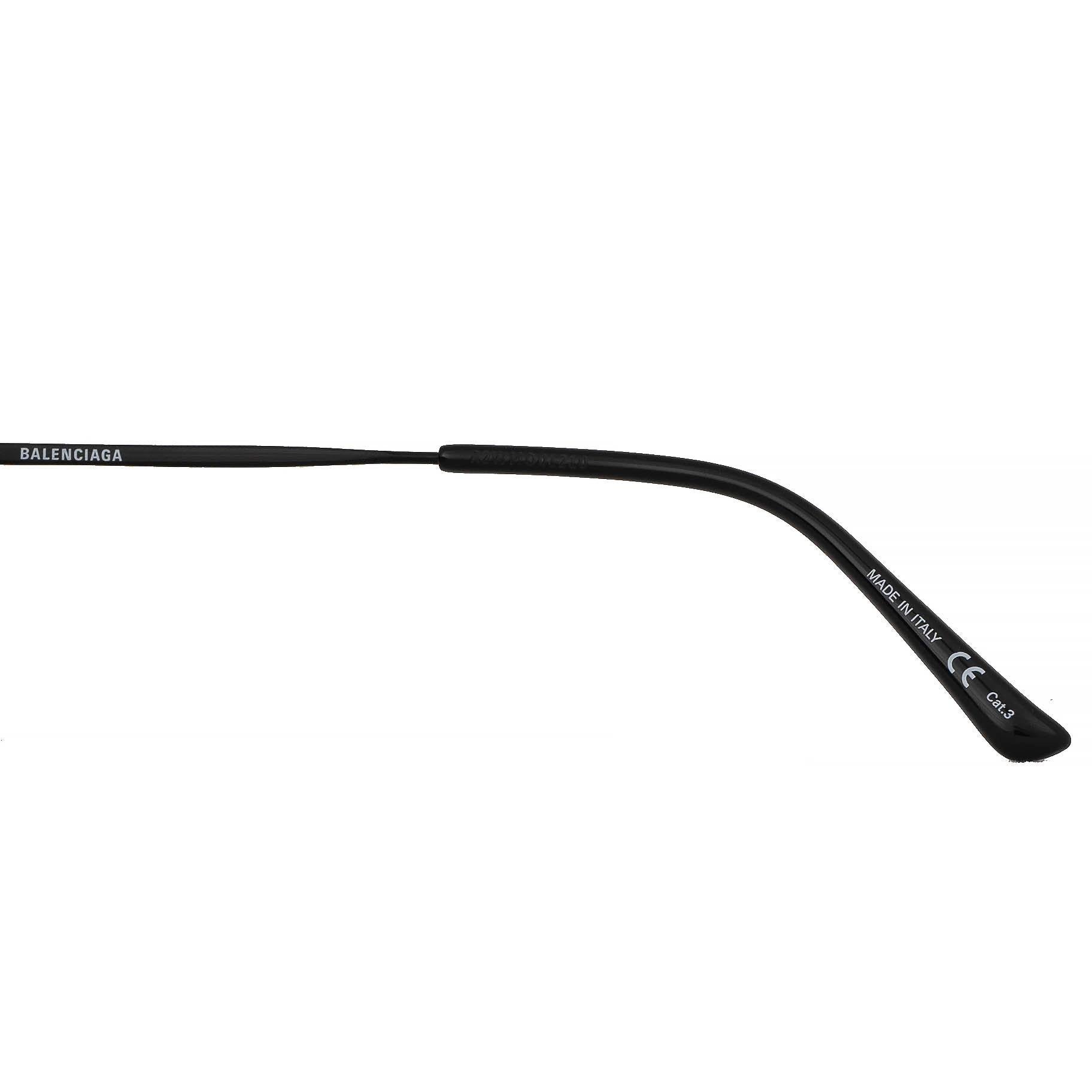 BALENCIAGA black metal LOGO LENSE AVIATOR Sunglasses BB0013S In Excellent Condition In Zürich, CH