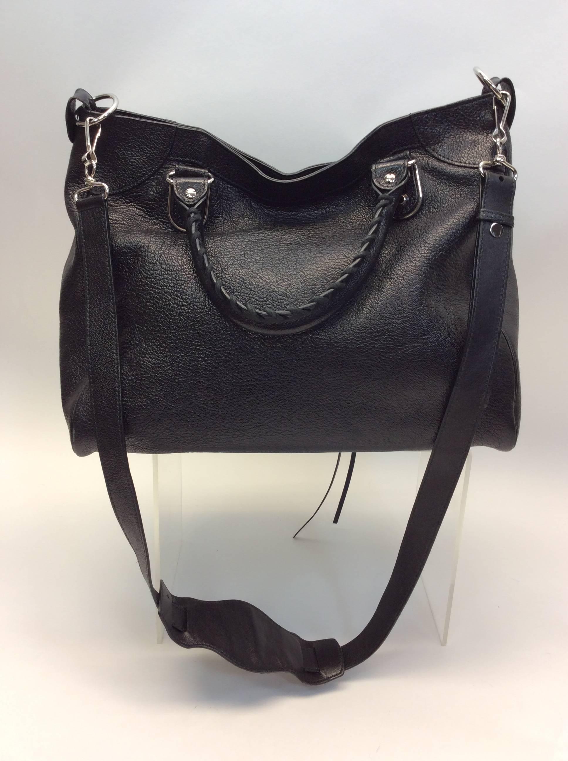 Balenciaga Black Metallic Edge Leather Handbag In Excellent Condition For Sale In Narberth, PA