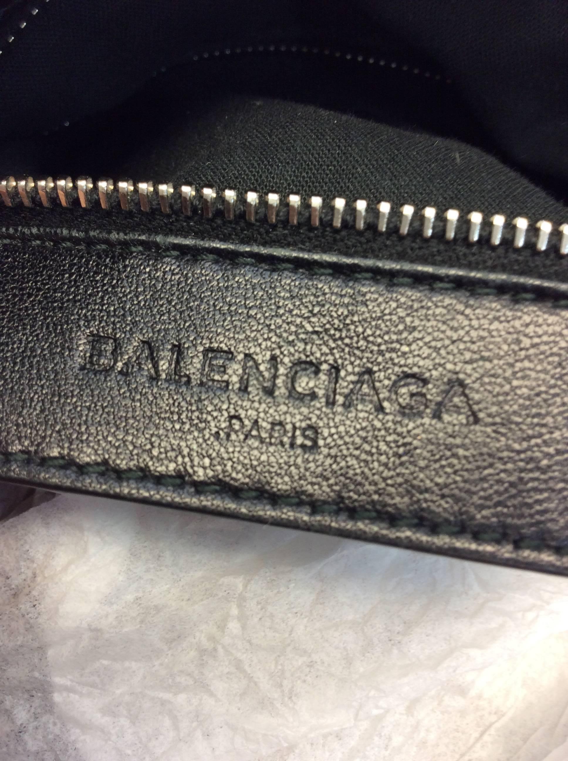 Balenciaga Black Metallic Edge Leather Handbag For Sale 3