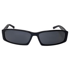 Balenciaga Black Narrow Rectangular Frame Sunglasses (670489)