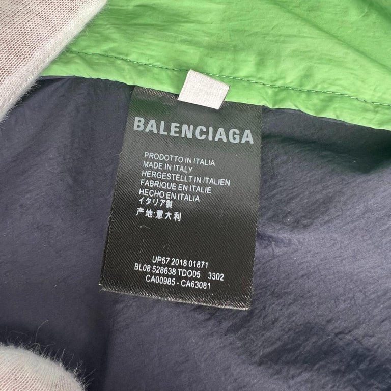 Balenciaga Black and Neon Green Windbreaker 2018 (Medium) For Sale at ...
