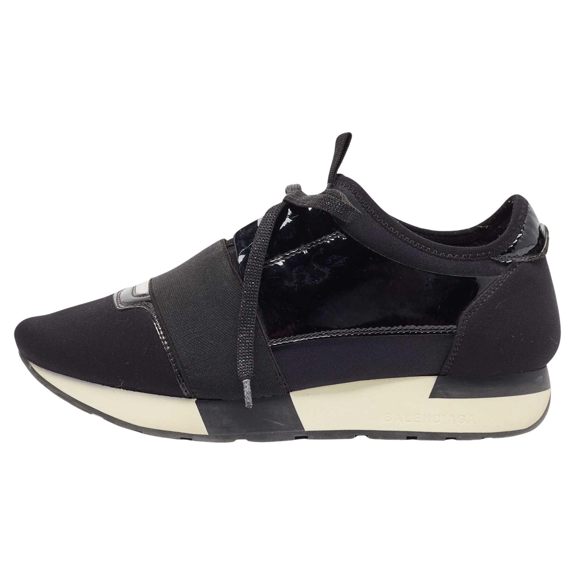 Balenciaga Zapatillas Carrera Neopreno y Charol Negro Talla 37 en venta