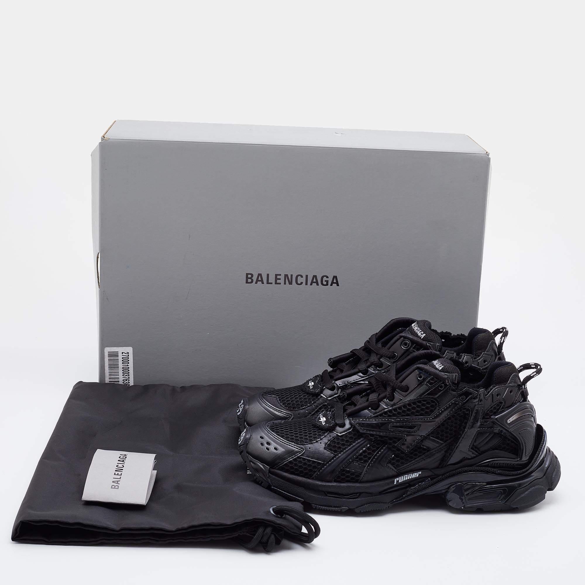 Balenciaga Black Neoprene, Leather and Mesh Sneakers Size 39 3