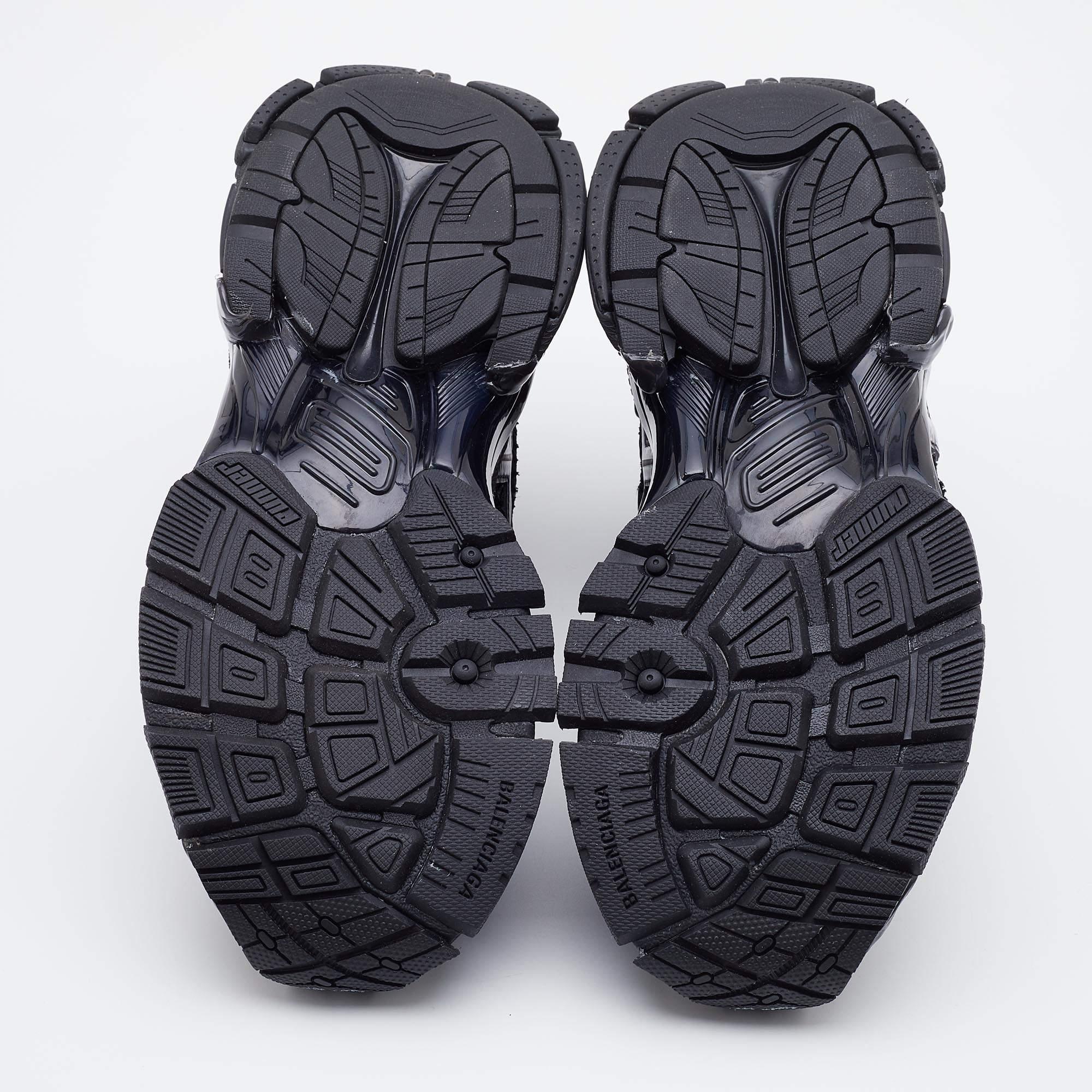 Balenciaga Black Neoprene, Leather and Mesh Sneakers Size 39 5