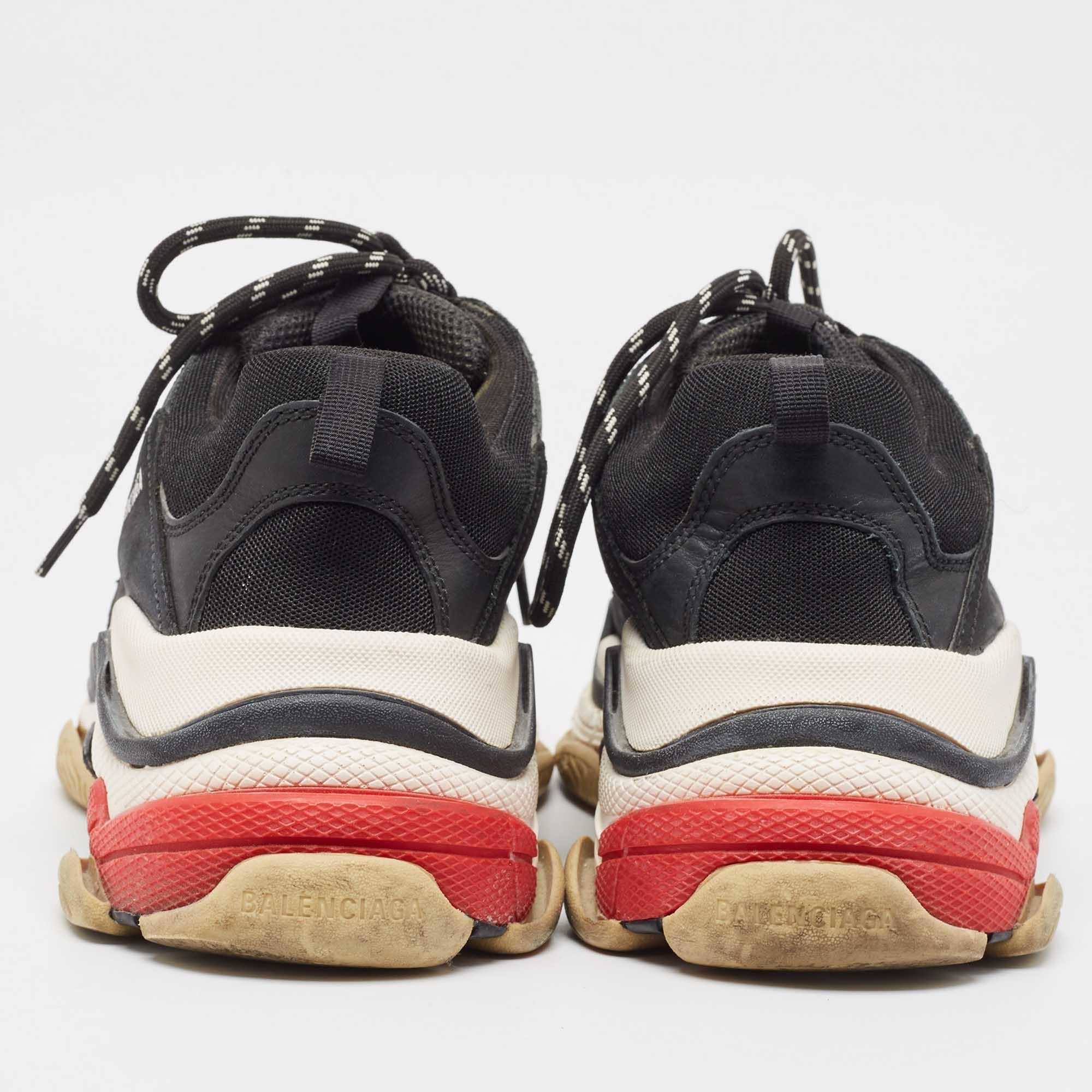 Balenciaga Black Nubuck and Mesh Triple S Sneakers Size 43 1